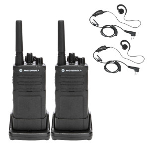 Motorola RM RMU2080 Radio Two Pack + Two Swivel Earpiece