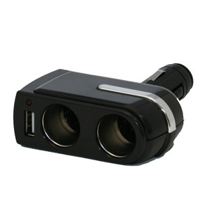 XLT Two Port Cigarette Lighter Adapter with USB Port CA250