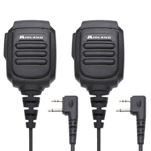 Midland AVPH10 Shoulder Speaker Microphone with Push-To-Talk For Midland Handheld Radios - 2 Pack