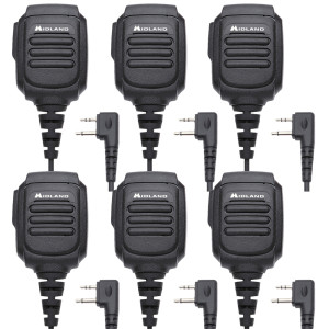 Midland AVPH10 Shoulder Speaker Microphone with Push-To-Talk For Midland Handheld Radios - 6 Pack