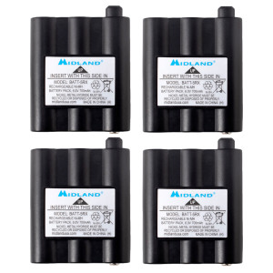 Midland AVP17 Rechargeable Battery Packs for Midland XT511, T290, T295 and GXT Series GMRS Radios - 4-Pack