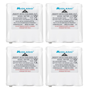 Midland AVP8 NiMH Rechargeable Battery Packs for CXT and LXT Series Radios - 4-Pack