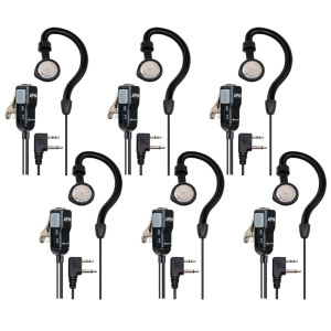 Midland AVPH4 Ear-Clip Headsets for Midland FRS and GMRS Radios - 6-Pack