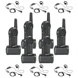 Motorola DLR1020 Radio Six Pack + Six Swivel Earpieces