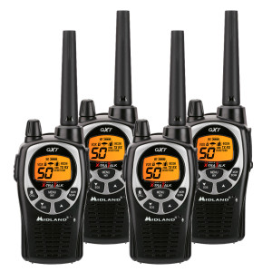 Midland GXT1000VP4 GMRS Radio - 4 Pack Bundle w/ Headsets & Chargers