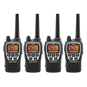 Midland GXT3000 GMRS Radio - 4 Pack Bundle w/ Headsets & Chargers