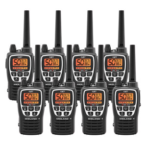 Midland GXT3000 GMRS Radio - 8 Pack Bundle w/ Headsets & Chargers