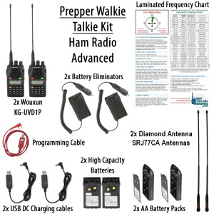 Prepper Walkie Talkie Kit - Ham Radio Advanced (2 Radios)