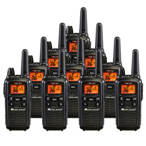 Midland LXT600VP3 FRS Two Way Radios - 10 Pack Bundle w/ Chargers