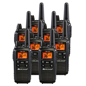 Midland LXT600VP3 FRS Two Way Radios - 8 Pack Bundle w/ Chargers