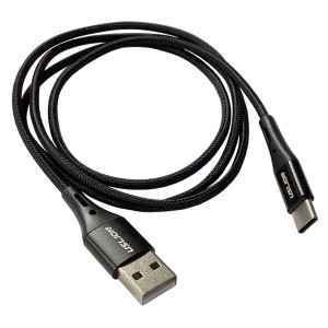 USLION Fast Charging 3A Braided USB-C to USB-A cable - 1 meter, black