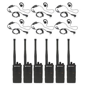 Motorola  RDX RDV5100 Radio Six Pack + Six Swivel Earpieces