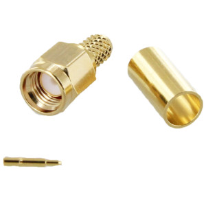SMA Male Gold Crimp / Solder Connector For RG-58/U