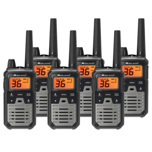 Midland T290VP4 High Powered GMRS Two Way Radios - 6 Pack Bundle w/ Headsets & Chargers
