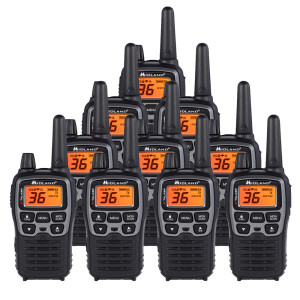 Midland X-TALKER T71VP3 FRS Two Way Radios - 10 Pack Bundle w/ Chargers