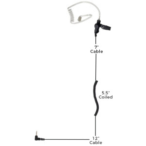 XLT SE110-35C-XL Listen Only Earpiece with Coil Cord (Extra Long)