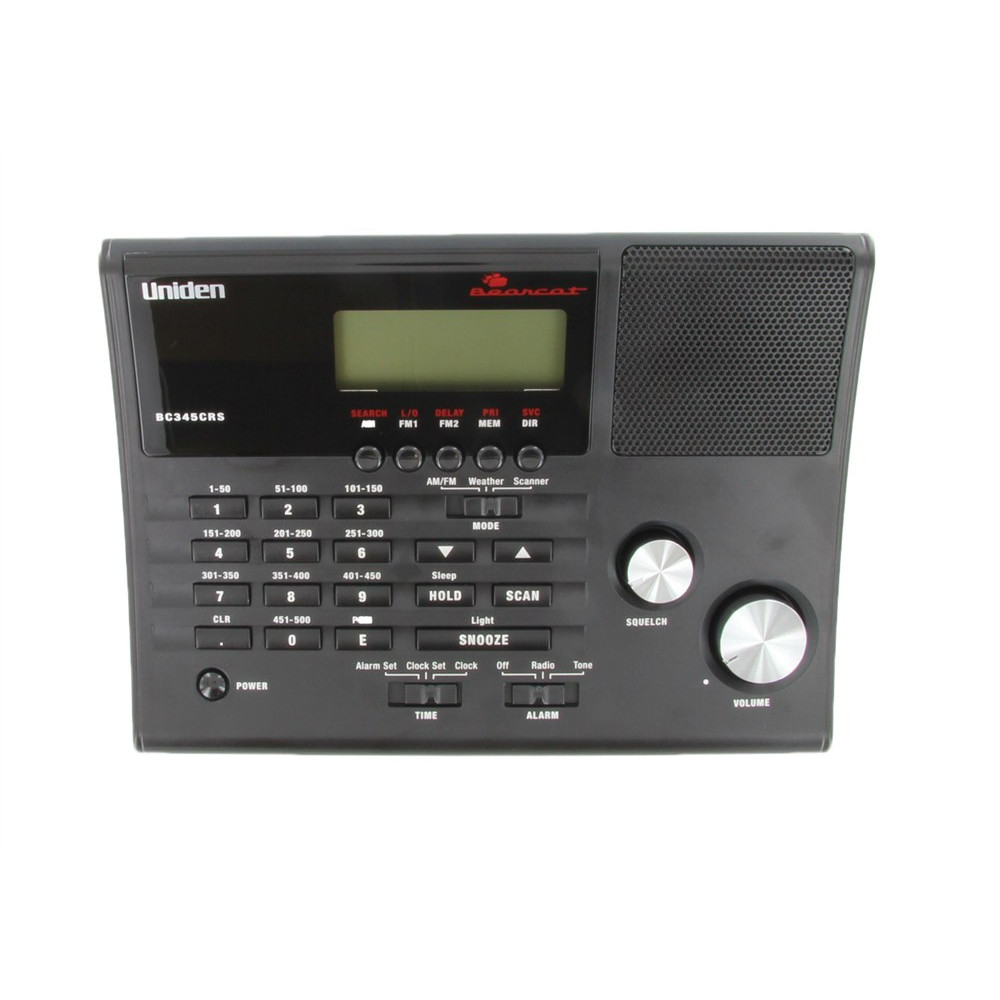 BC345CRS Uniden 500 Channel Clock/Radio Scanner with Weather Alert