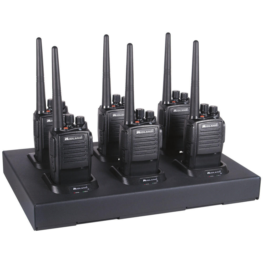 Midland MB400 Two Way Radio Six Pack Multi-Charger Combo (MB400X6MC)