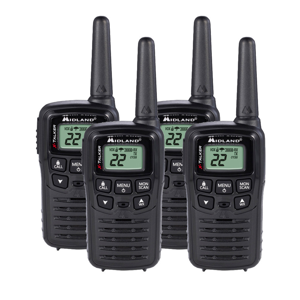 Midland T10 22 Channel FRS Two Way Radios 4 Pack