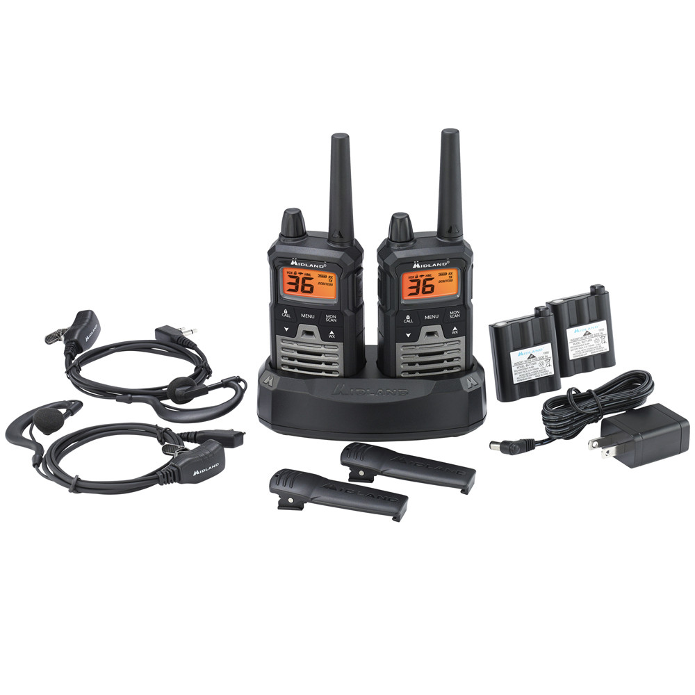 Midland T290VP4 High Powered GMRS Two Way Radios Pack Bundle w/ Headsets   Chargers