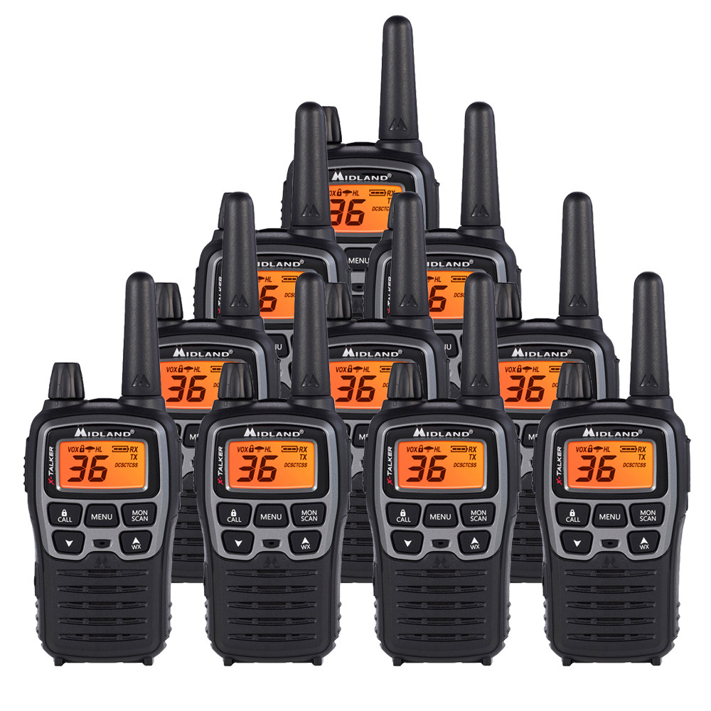 Midland X-TALKER T71VP3 FRS Two Way Radios 10 Pack Bundle w/ Chargers