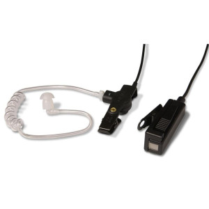 Kenwood KHS-8BL Two Wire Surveillance Earpiece w/PTT Mic (Black)