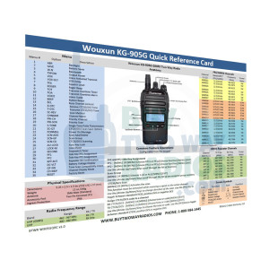 Wouxun KG-905G Quick Reference Card