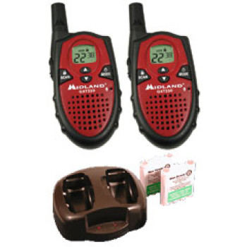 GXT255 Two-Way Radio Plus Coaster GXT200 GXT-255 HQRP Two Rechargeable Batteries Compatible with Midland GXT-200 GXT250 GXT-250 