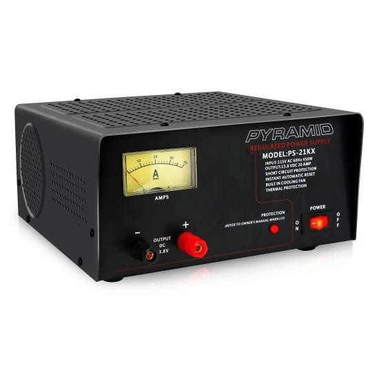 Pyramid PS21KX Bench Power Supply AC-to-DC Power Converter with Amperage  Gauge Display (18 Amp)