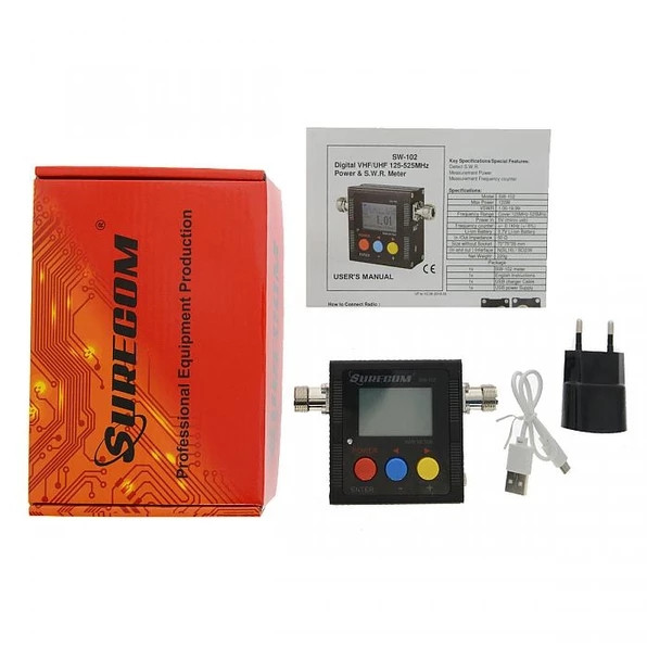 Surecom SW-102 SWR/Power Meter w/ Ground Plane (UHF/VHF 125
