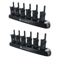Motorola CLS1110 Radio Twelve Pack + Two Multi-Chargers