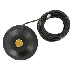 Tram Magnet Mount w/ Cable (5 1/2”, Black, NMO, Mini UHF)