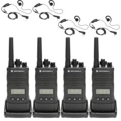 Motorola RM RMU2080d Radio Four Pack + Four Swivel Earpiece
