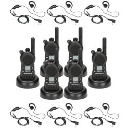 Motorola CLS1410 Radio Six Pack + Six Swivel Earpieces