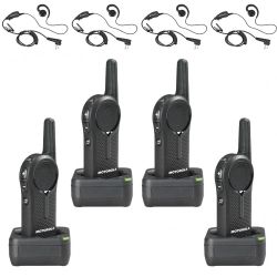 Motorola DLR1060 Radio Four Pack + Four Swivel Earpieces