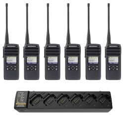 Motorola DTR600 Radio Six Pack + Multi-Charger