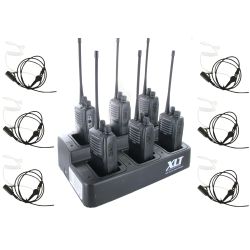 Motorola VX-261 Radio Six Pack + Multi-Charger + Surveillance Earpieces