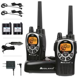 Midland GXT1000VP4 GMRS Radio - 4 Pack Bundle w/ Headsets & Chargers