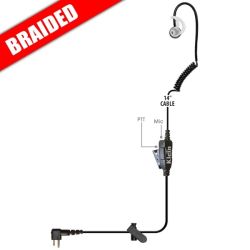 Klein Electronics Intrepid Single Wire Surveillance Earpiece (Braided Cable)