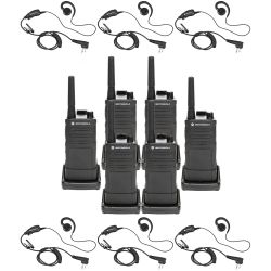 Motorola RM RMU2040 Radio Six Pack + Six Swivel Earpieces