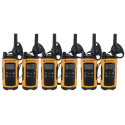 Motorola T402 Walkie Talkie Six Pack + Chargers + Earpieces