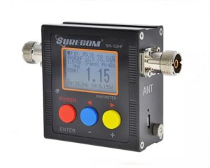 Surecom SW-102HF SWR/Power Meter (HF 1.5-70 MHz, SO-239 Connectors, 120 Watt)