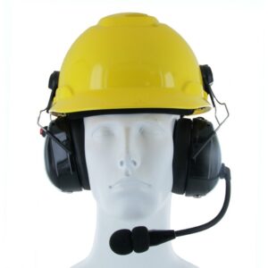The XLT HS500HM headset is made for safety helmets and hard hats
