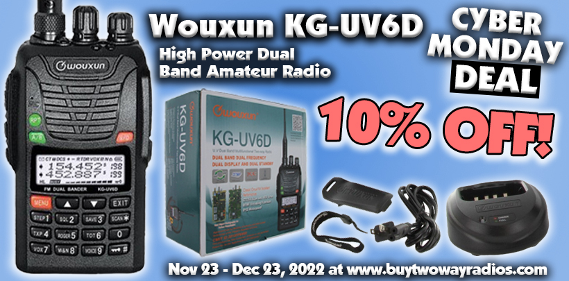 10% OFF the Wouxun KG-UV6D Dual Band Ham Radio!