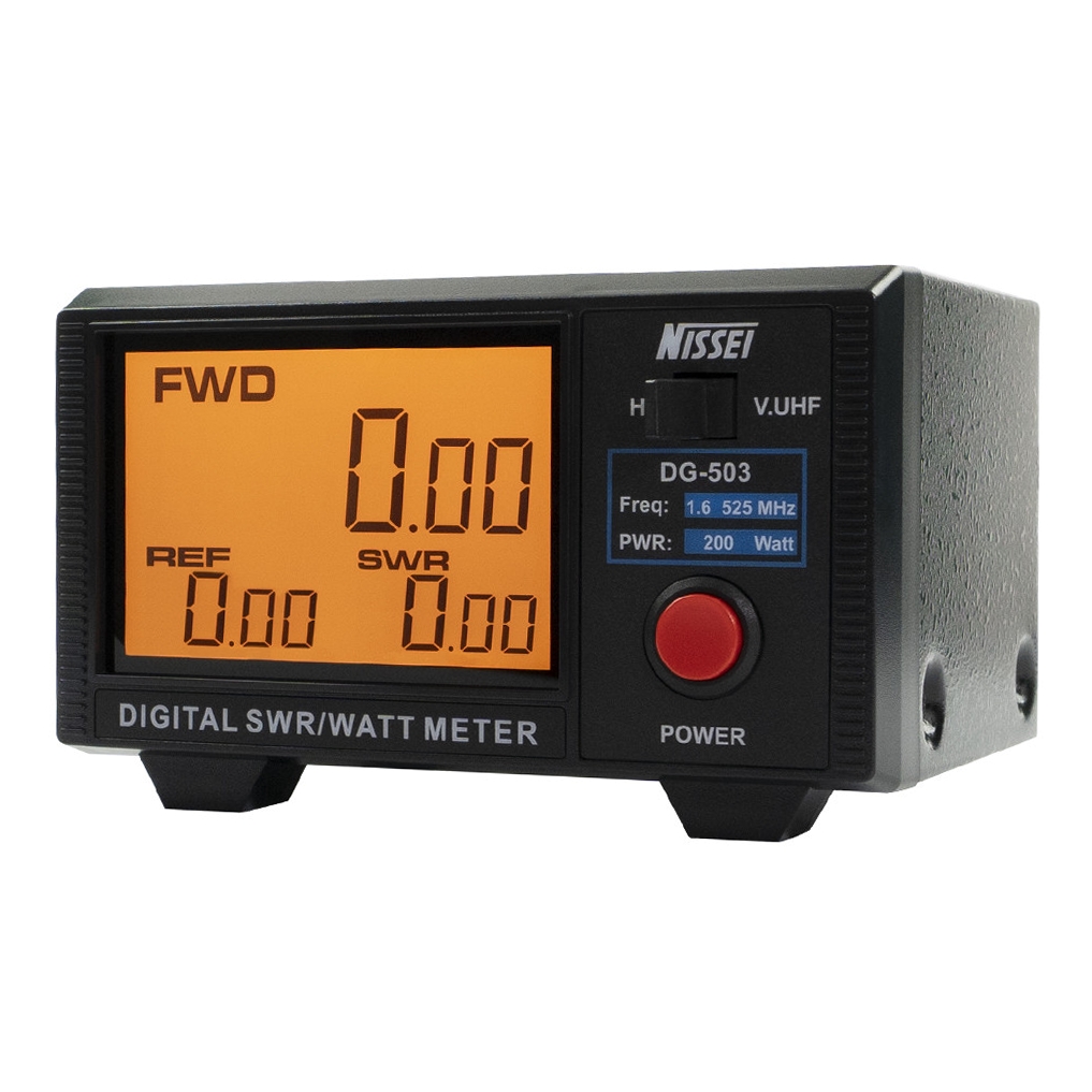 Nissei DG-503 Digital SWR and Power Meter for Analog and Digital Radios (1.6-60 MHz / 125-525 MHz, 200 Watts)