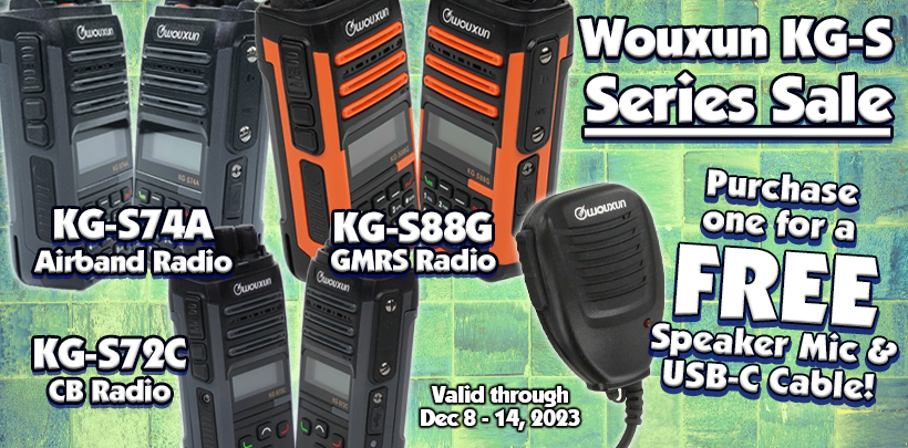FREE Speaker Mic with purchase of any Wouxun KG-S Series (KG-S88G, KG-S72C, KG-S74A) Radio!