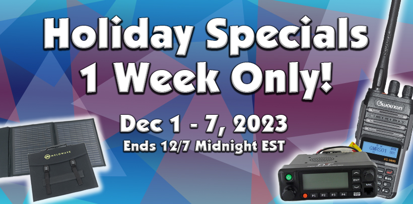 Holiday Specials! One Week Only!