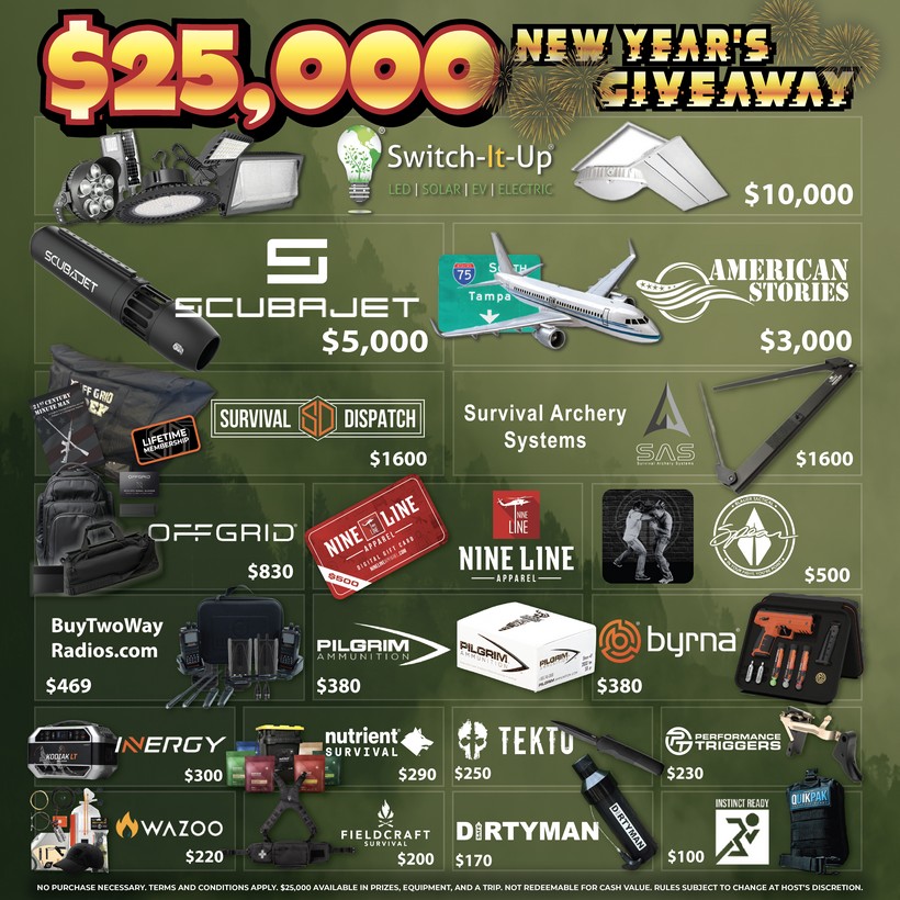 Survival Dispatch $25,000 New Year's Giveaway 2024