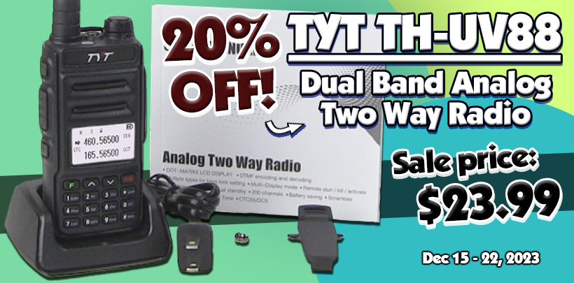 20% off TYT TH-UV88 Amateur Two Way Radio!