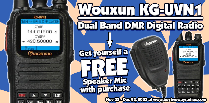 FREE Speaker Microphone with purchase of a Wouxun KG-UVN1 DMR Radio!